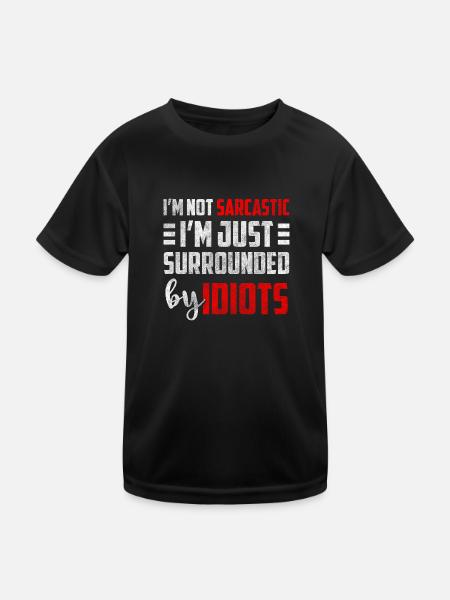 Black Humor Party WItz - Kids Functional T-Shirt - black - Front