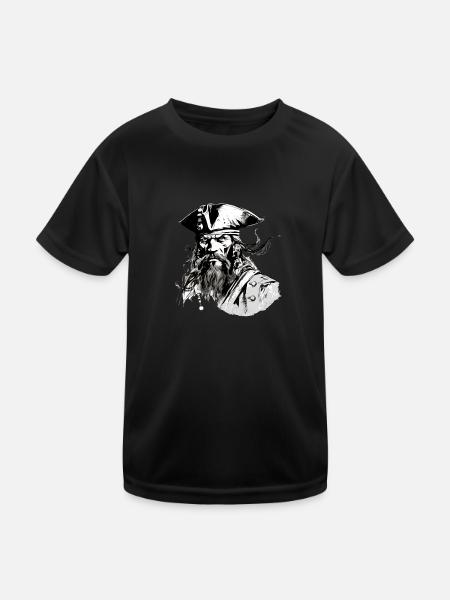 Jack der Pirat - Kinder Funktions-T-Shirt - Schwarz