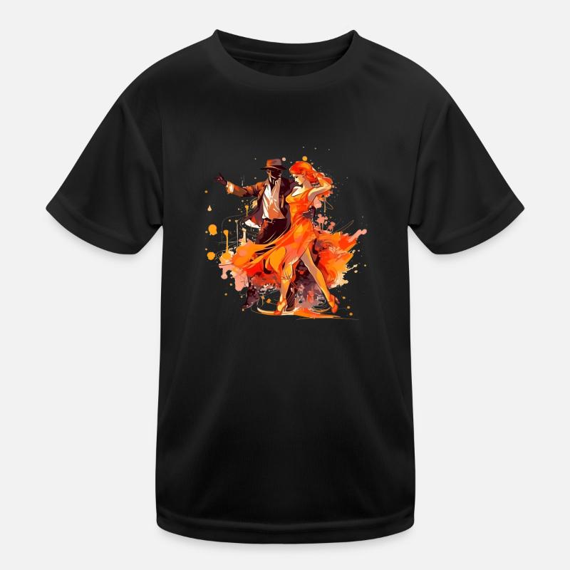 Der Tango ist eine leidenschaftliche Tanzform - Kinder Funktions-T-Shirt - Schwarz