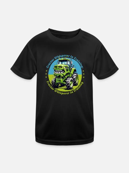 Traktorflüsterer in der Ausbildung - Kinder Funktions-T-Shirt - Schwarz - Vorne