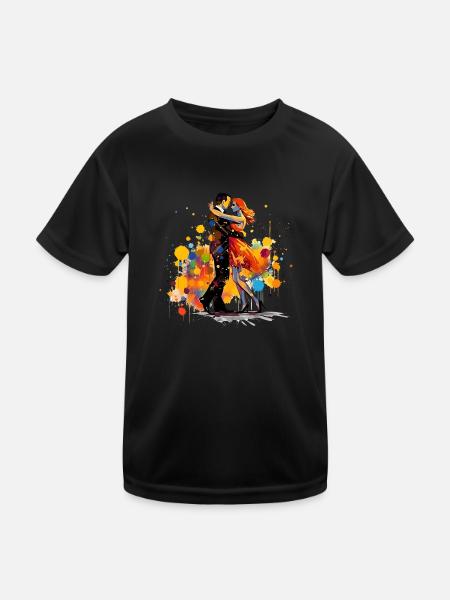 Sich mit Tanzen kreativ ausdrücken - Kinder Funktions-T-Shirt - Schwarz - Vorne