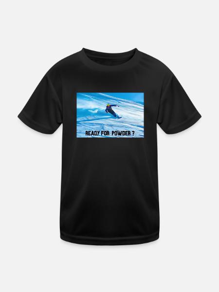 READY FOR POWDER - Kinder Funktions-T-Shirt - Schwarz