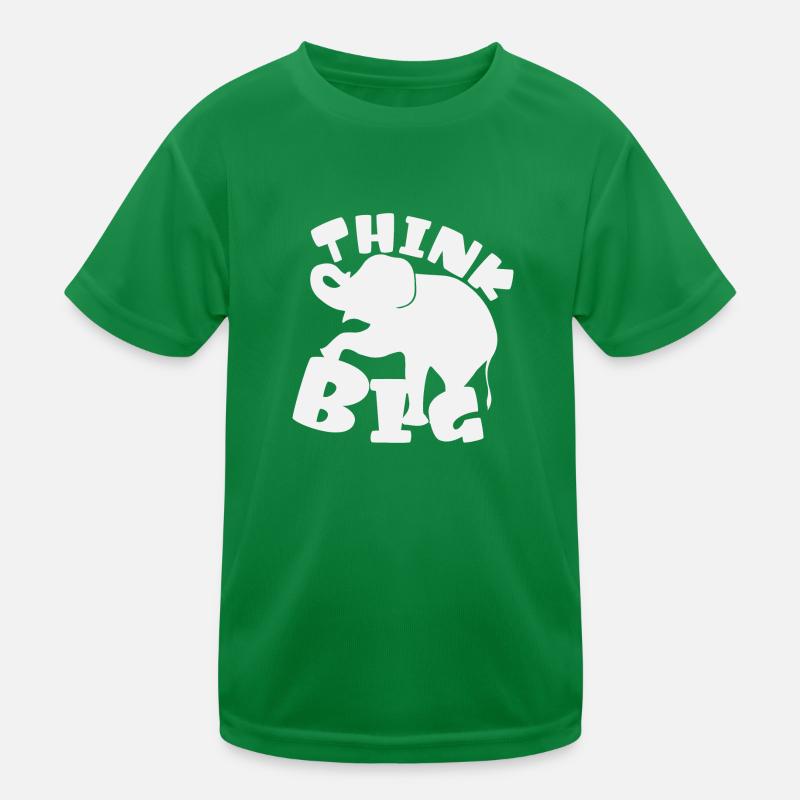 Think Big Elephant idea white siluett Kids Functional T-Shirt