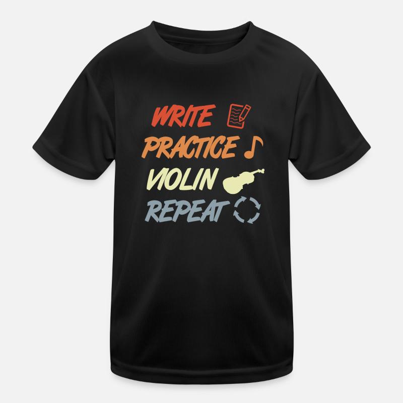 Write Practice Violin Repeat Kinder Funktions-T-Shirt