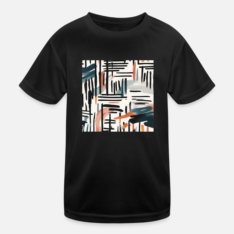 modernes Pinseldesign - Kinder Funktions-T-Shirt - Schwarz