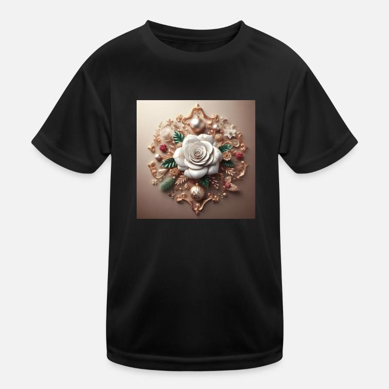 Weiße Blume Kinder Funktions-T-Shirt