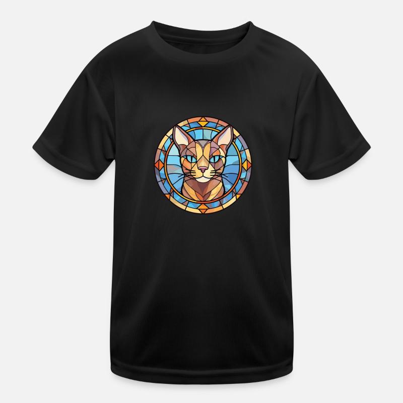 Illustration à l’aquarelle colorée de chat Mau arabe T-shirt sport Enfant