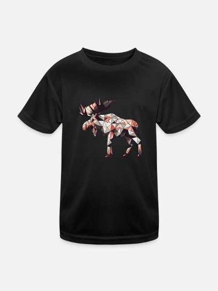 Moose // mosses - Kids Functional T-Shirt - black - Front