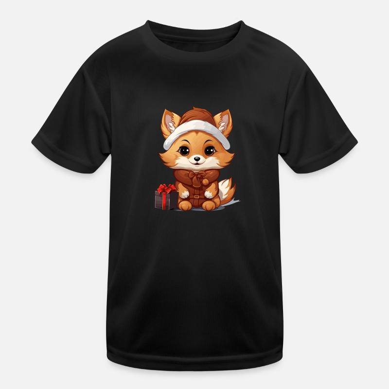 Fuchs Weihnachts Design - Kawaii Style Kinder Funktions-T-Shirt