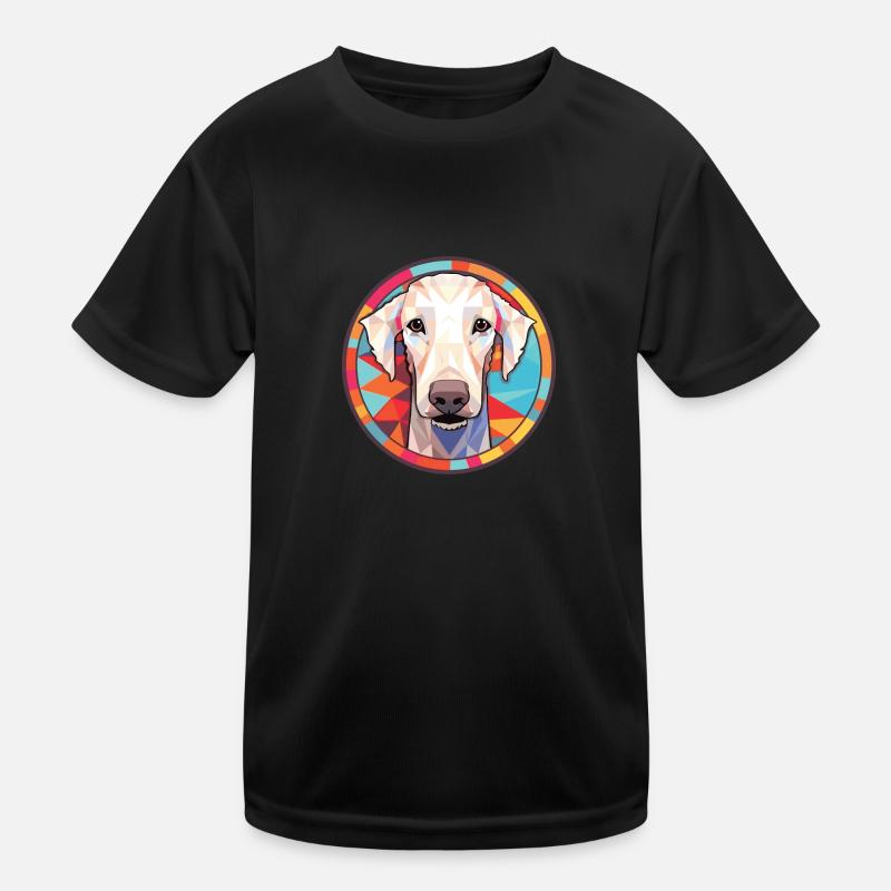 Bedlington Terrier chien race aquarelle colorée T-shirt sport Enfant
