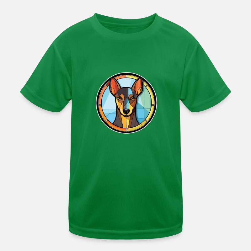 Manchester Terrier Hunderasse buntes Aquarell Kinder Funktions-T-Shirt