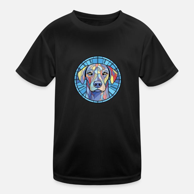 Blaue Spitzenhunderasse Aquarellglas-Illustration Kinder Funktions-T-Shirt