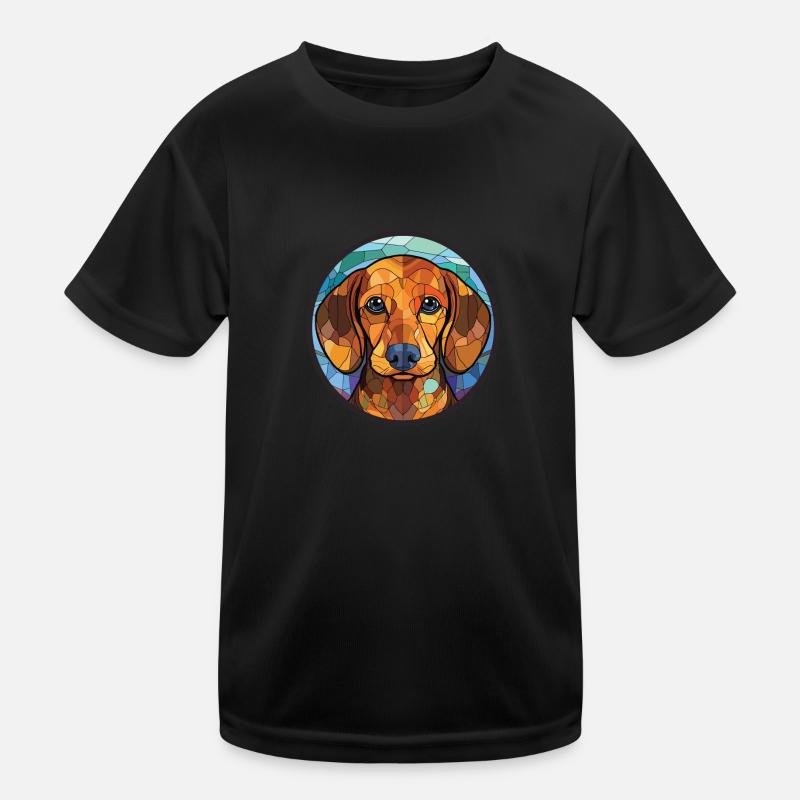 Westfälische Dachsbracke Hunderasse Aquarellglas Kinder Funktions-T-Shirt