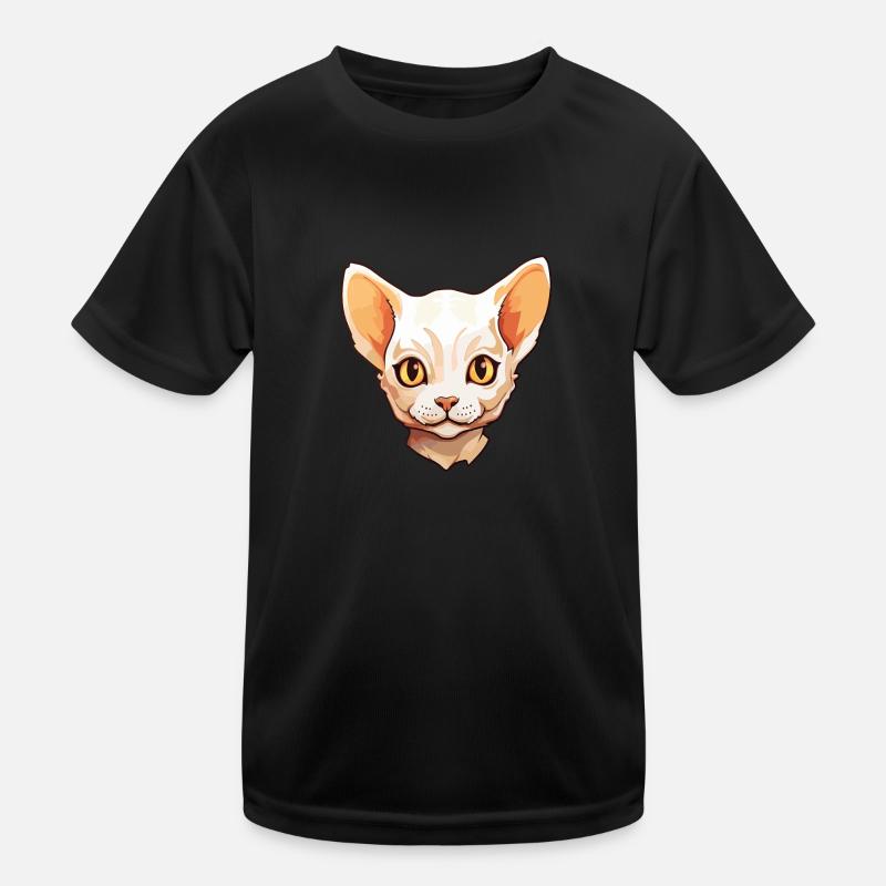 Devon Rex chat dessin animé aquarelle Illustration T-shirt sport Enfant