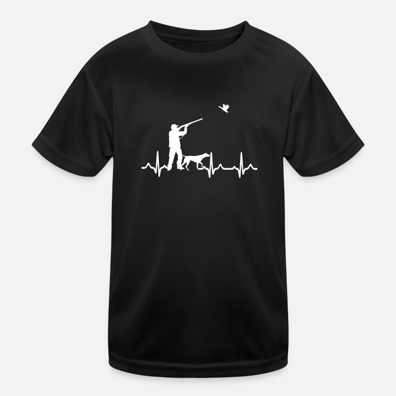 Jagd HeartBeat Hunter mit Hundeherzschlag Kinder Funktions-T-Shirt