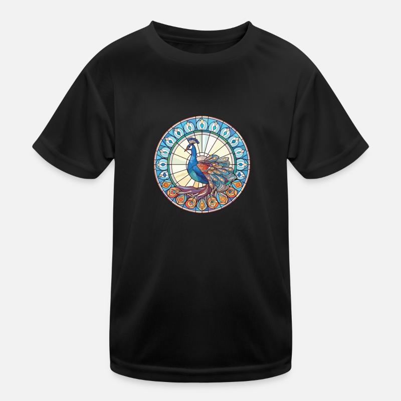Paon aquarelle colorée Illustration animale T-shirt sport Enfant