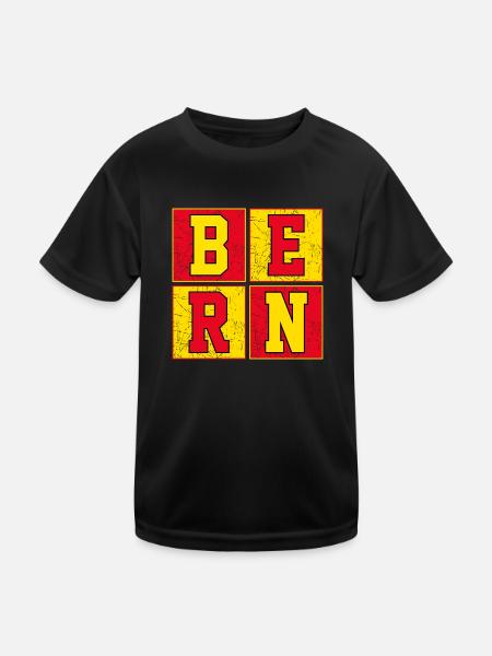 Bern - Kinder Funktions-T-Shirt - Schwarz - Vorne
