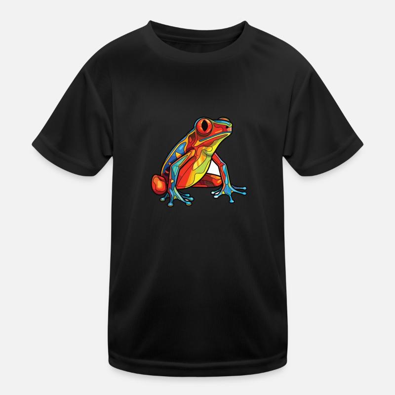 Frosch buntes Aquarell Tier Haustier Illustration Kinder Funktions-T-Shirt