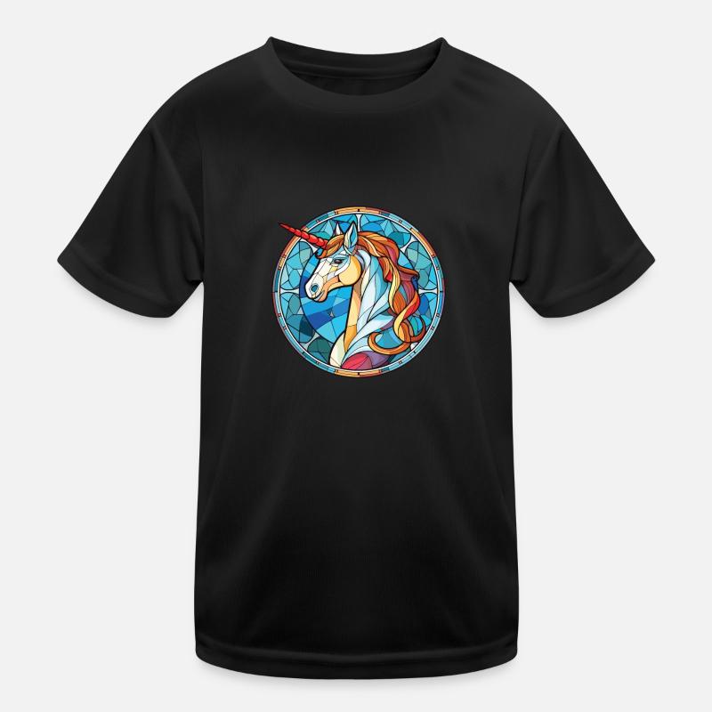Einhorn bunte Aquarell Tier Illustration Kinder Funktions-T-Shirt