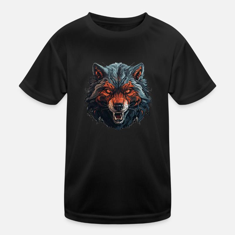 Wolf - Illustration Kinder Funktions-T-Shirt