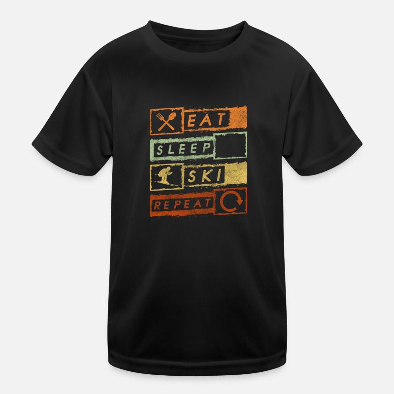 Snowboarden Berg Winterurlaub Apres Ski Kinder Funktions-T-Shirt