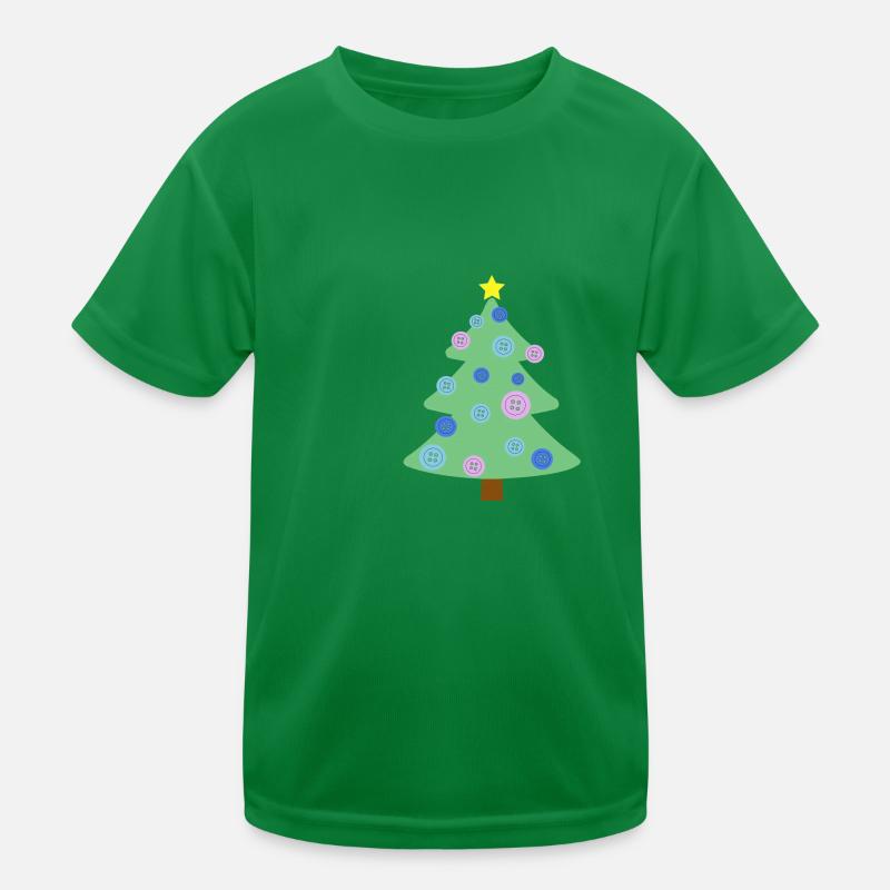 WEIHNACHTSBAUM MIT KNÖPFEN Kinder Funktions-T-Shirt