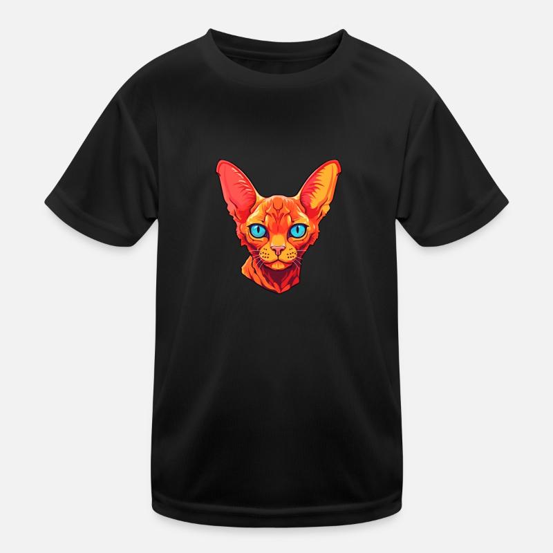 Rouge Devon Rex Cat Breed aquarelle Cartoon Kawaii T-shirt sport Enfant