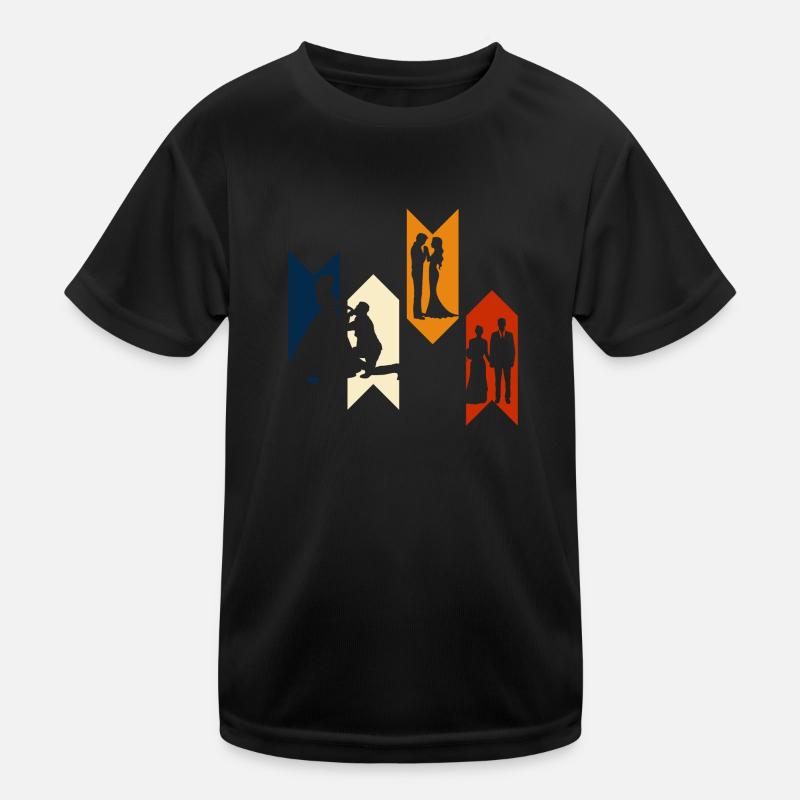 Vintage Retro Bräutigam Paar-Braut Geschenkidee Kinder Funktions-T-Shirt