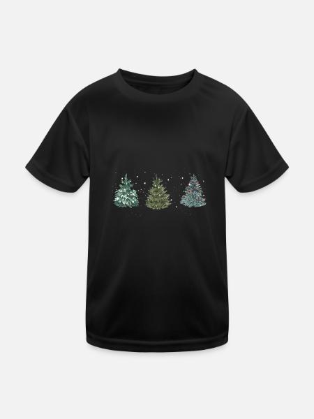 Weihnachtsbaum - Kinder Funktions-T-Shirt - Schwarz - Vorne