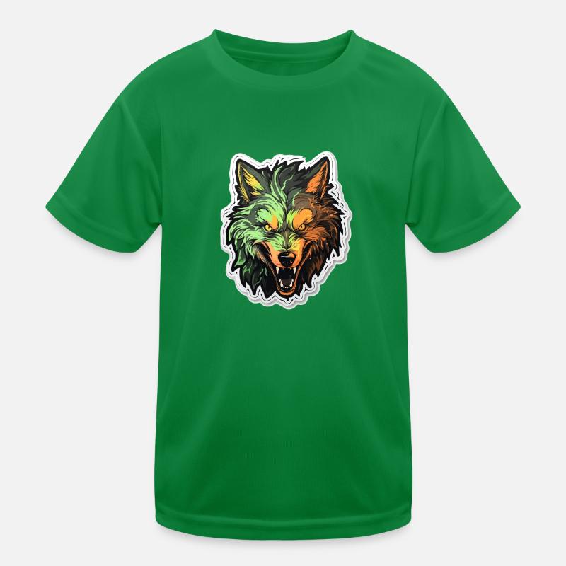 Wolf - Illustration Kinder Funktions-T-Shirt