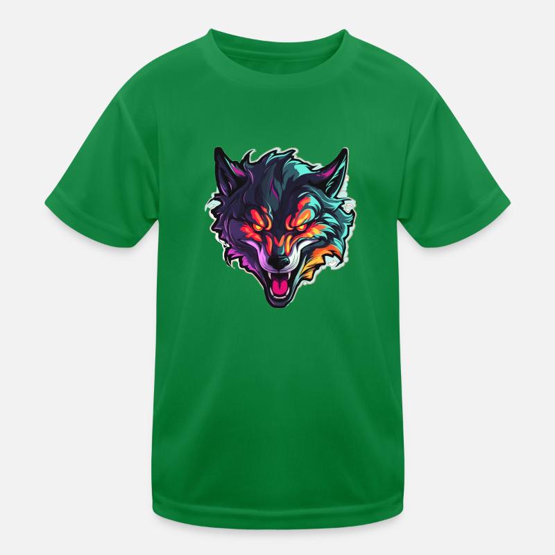 Wolf - Illustration Kinder Funktions-T-Shirt
