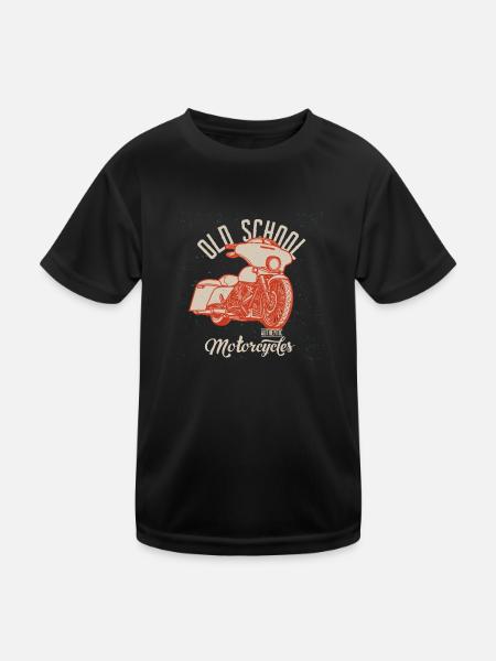 Chopper // Custom // Motorcycle - Kids Functional T-Shirt - black - Front