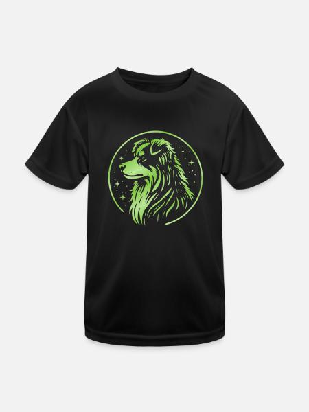 Chien de rêve Aussie vert - T-shirt sport Enfant - noir - Devant