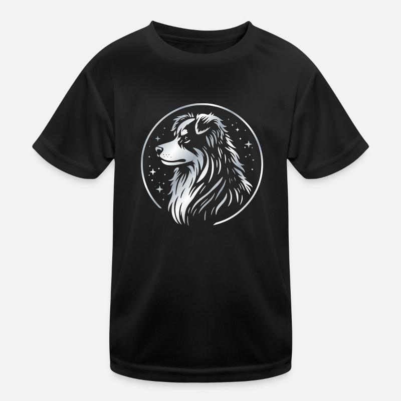 Dream dog Aussie silver - Kids Functional T-Shirt - black