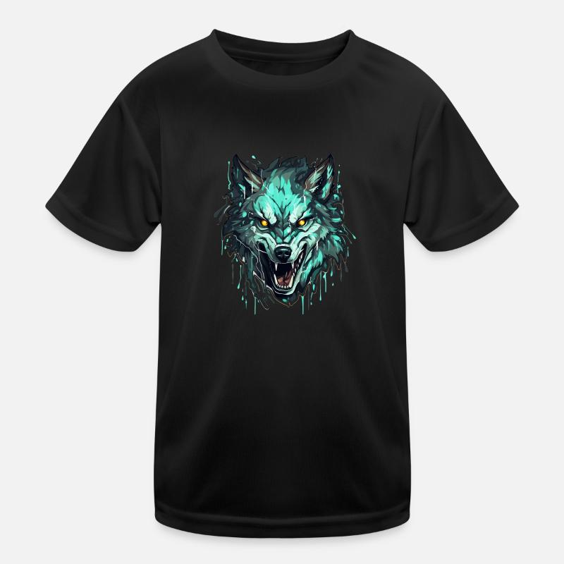 Wolf - Illustration Kinder Funktions-T-Shirt