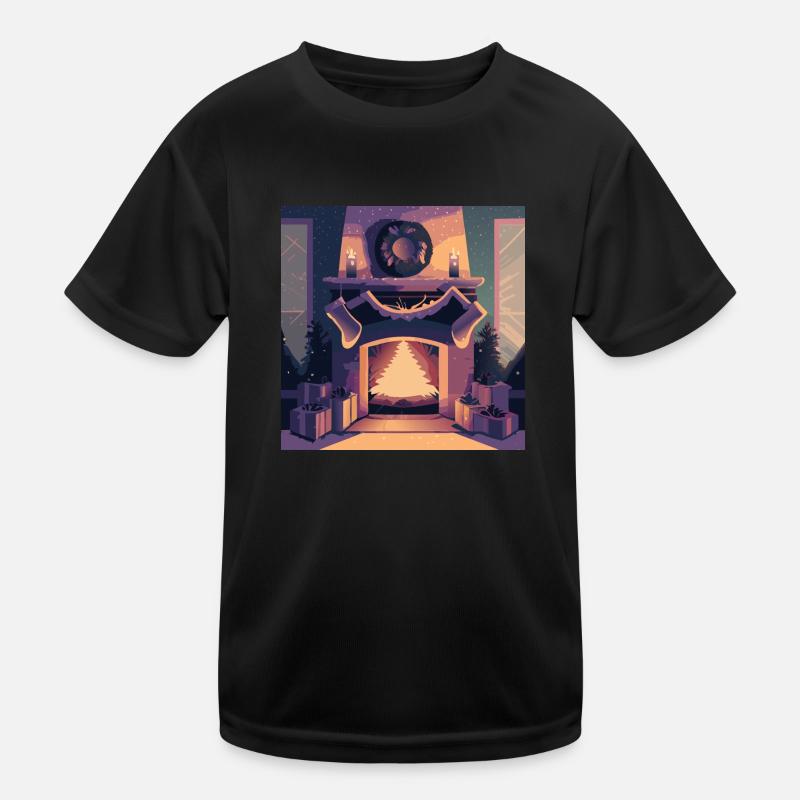 Cheminée de Noël T-shirt sport Enfant