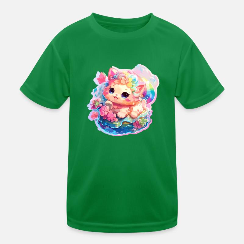 Cat - illustration Kids Functional T-Shirt