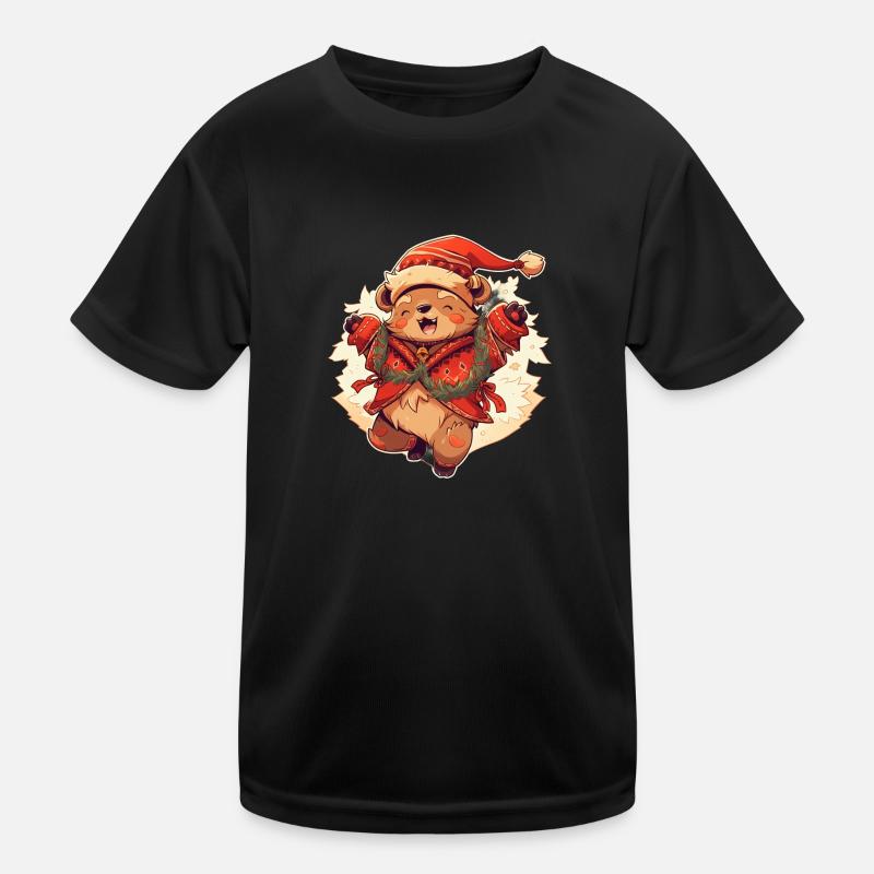 christmas teddy 4 - Kinder Funktions-T-Shirt - Schwarz