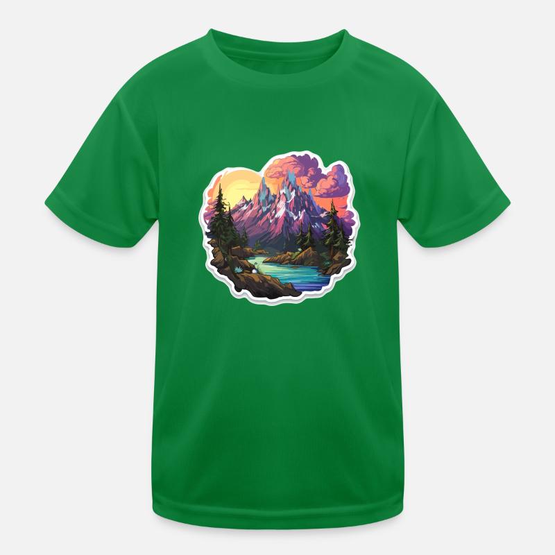 Landschaft - Illustration Kinder Funktions-T-Shirt