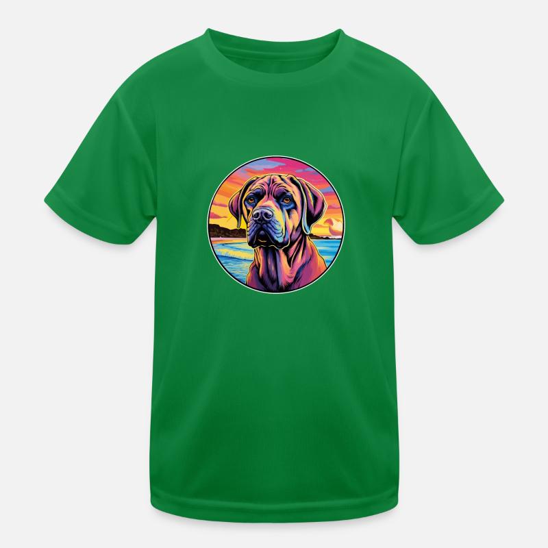 Mallorca Mastiff Hunderasse Bunte Karikatur Wasserc Kinder Funktions-T-Shirt