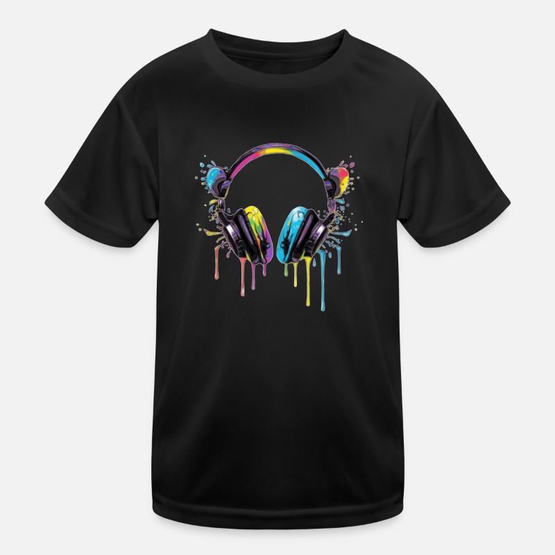 Mouse Headset - Kinder Funktions-T-Shirt - Schwarz