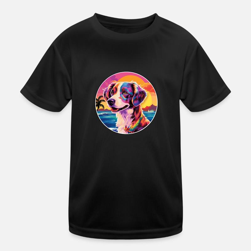 Schweizer Laufhund Hunderasse Bunte Karikatur Watercol Kinder Funktions-T-Shirt