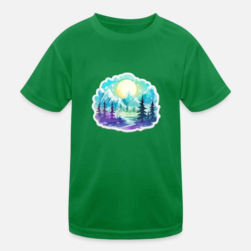 Landschaft - Illustration Kinder Funktions-T-Shirt