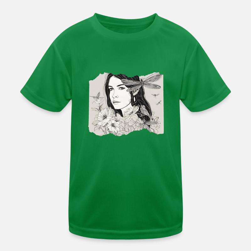 Mädchen mit Libelle im Haar Kinder Funktions-T-Shirt