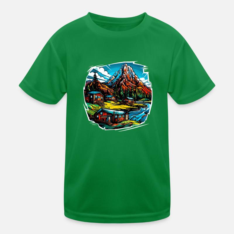 Landschaft - Illustration Kinder Funktions-T-Shirt