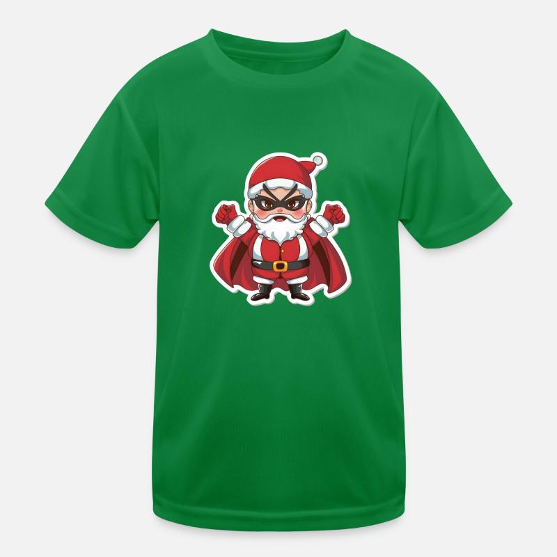 Weihnachtsmann Superheld Kinder Funktions-T-Shirt
