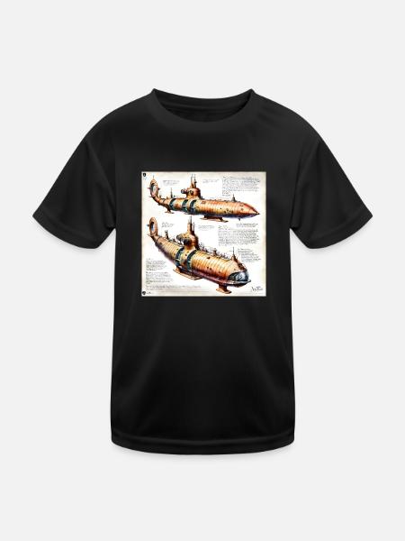 U-Boot #3 - Kinder Funktions-T-Shirt - Schwarz