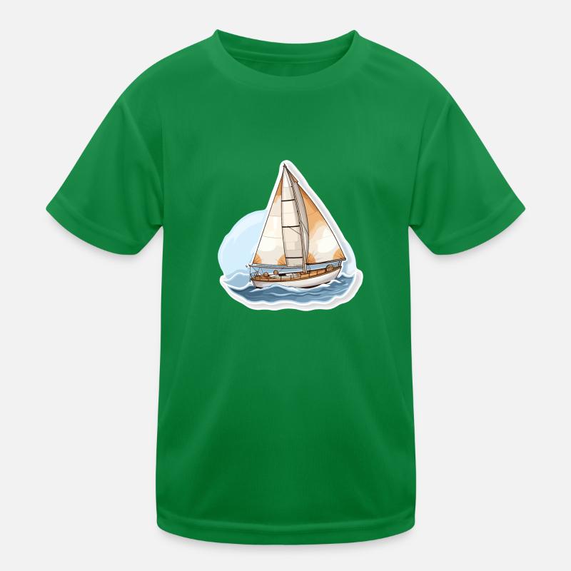 Sailboat - illustration Kids Functional T-Shirt