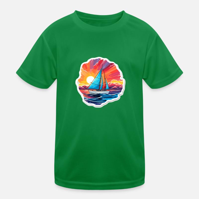 Sailboat - illustration Kids Functional T-Shirt