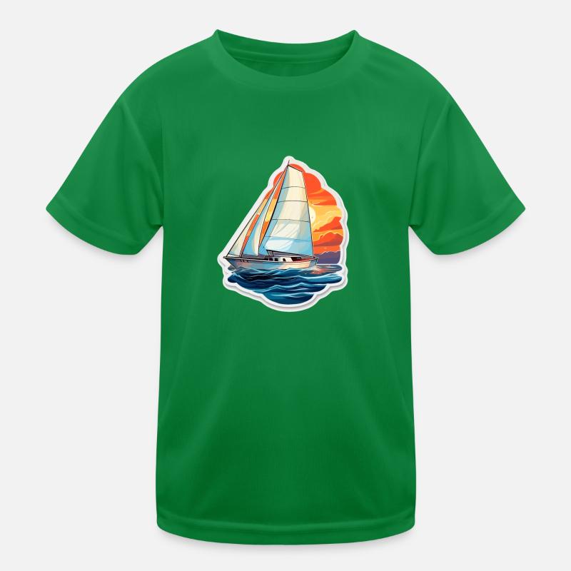Sailboat - illustration Kids Functional T-Shirt